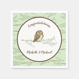 Owl Baby shower Woodland Servet