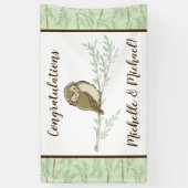 Owl Baby shower Woodland Spandoek (Verticaal)