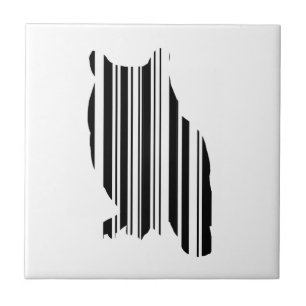 OWL BAR CODE Vogel Barcode Vogeldesignpatroon Tegeltje
