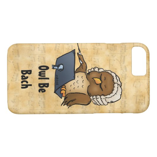 Owl Be Bach Funny iPhone 7 Coque (Dos (Horizontal))