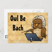 Owl be Bach Funny Owl Cartoon Briefkaart (Voorkant / Achterkant)
