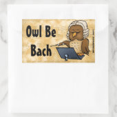 Owl be Bach Funny Owl Cartoon Rechthoekige Sticker (Tas)