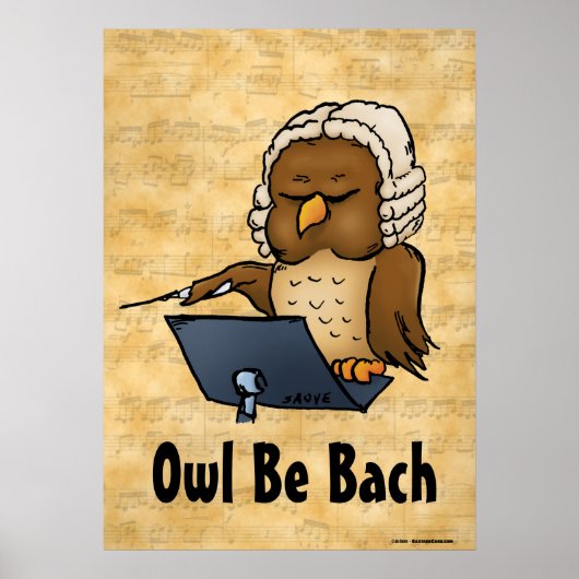 Owl be Bach Music Poster (Voorkant)