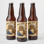 Owl Be Bock Funny Homebrew Bier Etiket (Flessen)