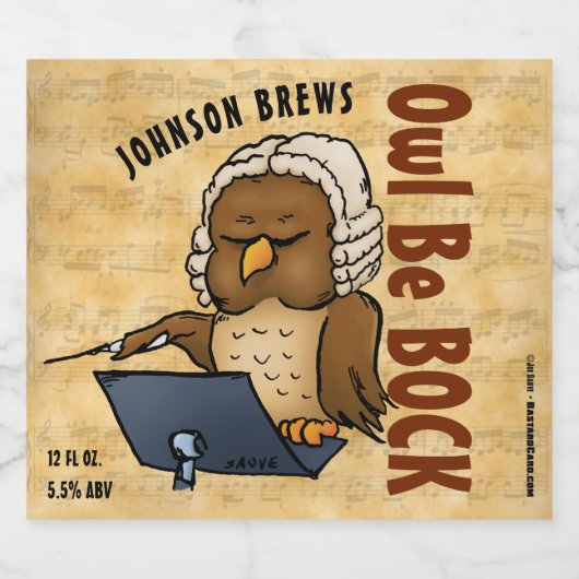 Owl Be Bock Funny Homebrew Bier Etiket (Enkel label)