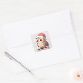 Owl Be Home for Christmas" Funny Santa Hat Sticker (Enveloppe)