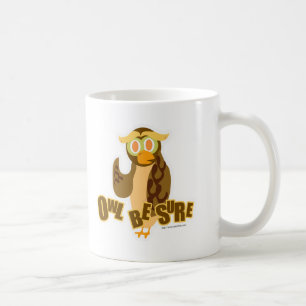 Owl Be Sure Cute Cartoon Fun Bird Art Koffiemok