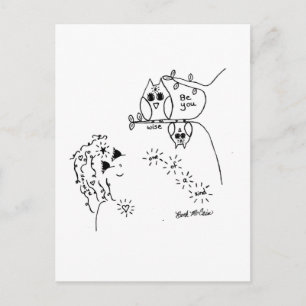 Owl 'Be you'-Briefkaart Briefkaart