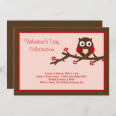 Owl Be Your Valentine's Party Invitation (Devant / Derrière)