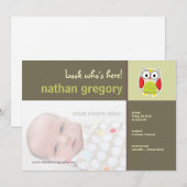 Owl Birth Announement Aankondiging (Voorkant / Achterkant)