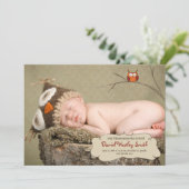 Owl Birth Announement Aankondiging (Staand voorkant)