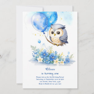 Owl Birthday Invitation Kaart