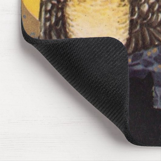 Owl Black Cat Full Moon Tree Naight Muismat (Hoek)