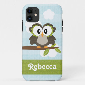 Owl Blue Stripe iPhone 11 Hoesje