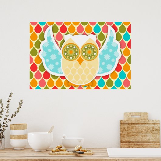 Owl Boheme White Owl Art Poster (Keuken)