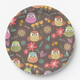 Owl Brown Papieren Bordje