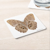 Owl Butterfly Vierkante Kartonnen Onderzetter (Schuin)
