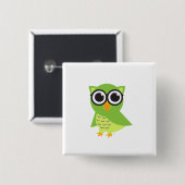 Owl Button Square (Voorkant /achterkant)