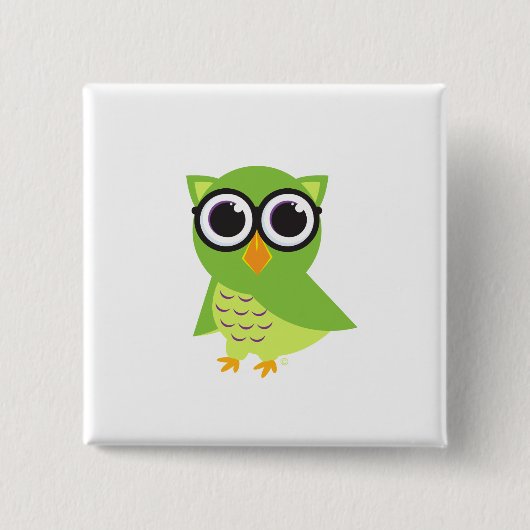 Owl Button Square (Voorkant)