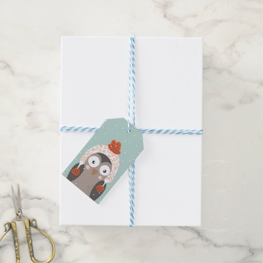 Owl Cadeaulabel (Met Touw)