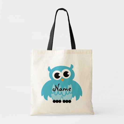 Owl canvas tas |  met naam (Voorkant)