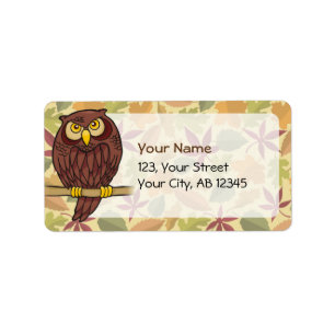 Owl Cartoon Etiket