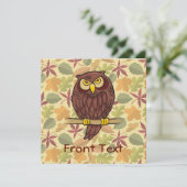 Owl Cartoon Kaart (Staand voorkant)