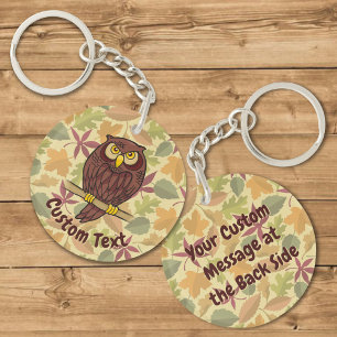 Owl Cartoon Sleutelhanger