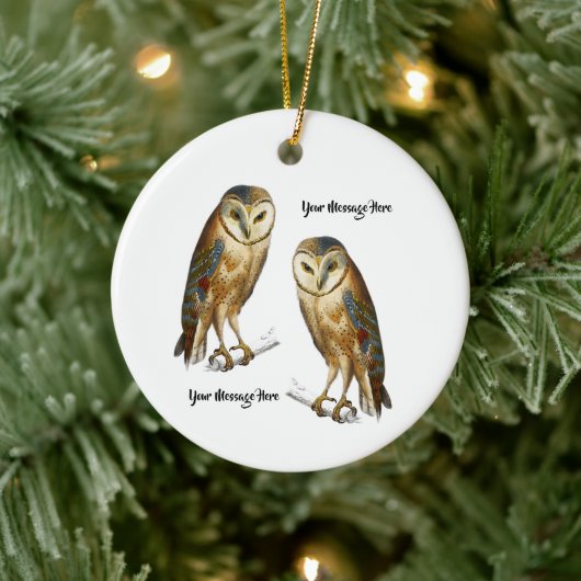 Owl chouette effraie vogel Keramisch Ornament (Boom)