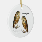 Owl chouette effraie vogel Keramisch Ornament (Rechts)