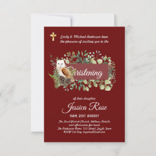 OWL Christening Invitations Baptême