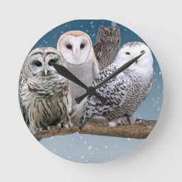 Owl Clock Ronde Klok