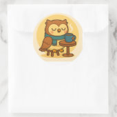 Owl Coffee Break Sticker (Sac)