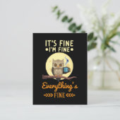 Owl Coffee Morning Crazy Bird Briefkaart (Staand voorkant)