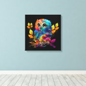 OWL COLORFUL ABSTRACT CANVAS AFDRUK (Insitu (Houten vloer))