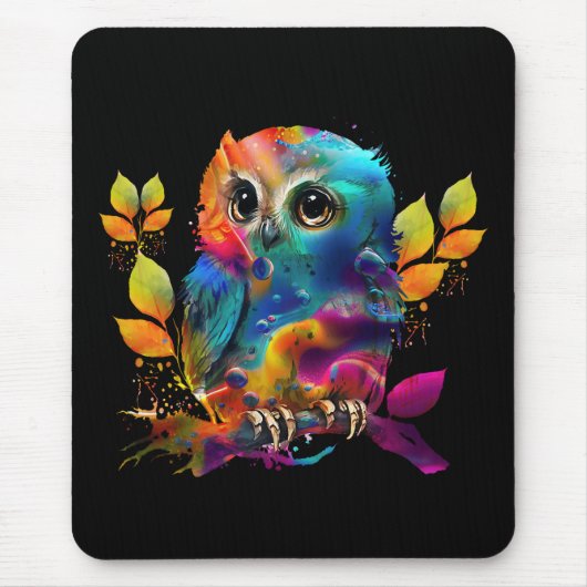 OWL COLORFUL ABSTRACT MUISMAT (Voorkant)