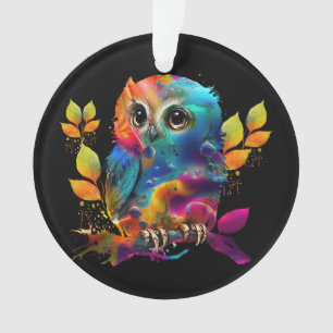 OWL COLORFUL ABSTRACT ORNAMENT