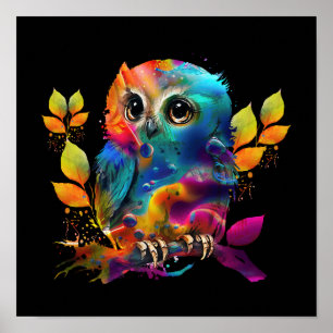 OWL COLORFUL ABSTRACT POSTER