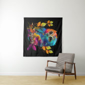OWL COLORFUL ABSTRACT WANDKLEED (In Situ (horizontaal))
