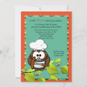 Owl Cook BBQ Uitnodiging