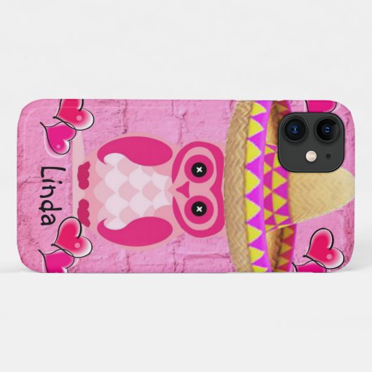 Owl Coque iphone rose (Dos (Horizontal))