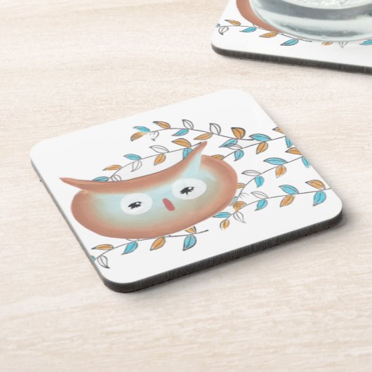 Owl Cork Onderzetters (Linkerzijde)