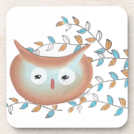 Owl Cork Onderzetters (Voorkant)