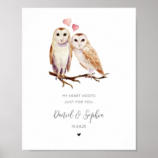 Owl Couple Poster (Voorkant)