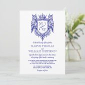 Owl Crest & Crown Royal Fantasy Wedding Invitation (Staand voorkant)
