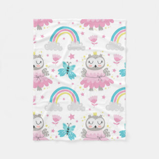 Owl Crown Rainbow Blanket: A Cozy Embrace Fleece Deken