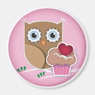 Owl Cupcake Magnet Magneet