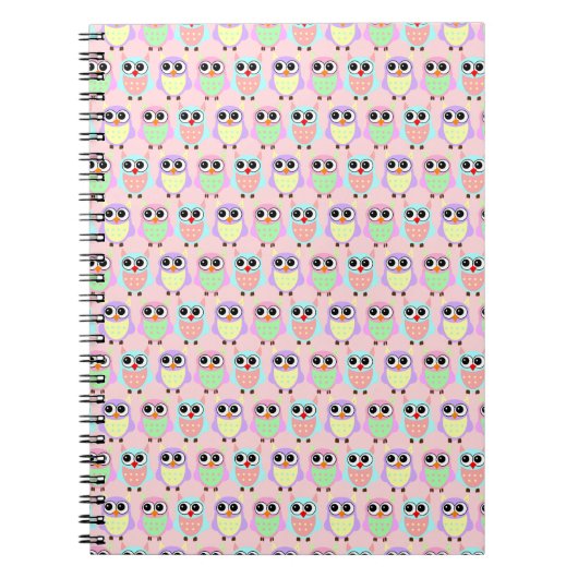 Owl Cute Motif Carnet Pastel  (Devant)