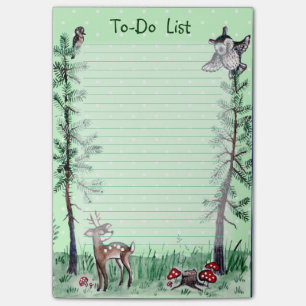Owl Deer woud waterverf aan-do lijst Post-it® Notes