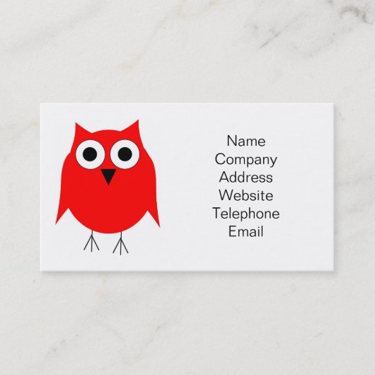 Owl design visitekaartje (Voorkant)